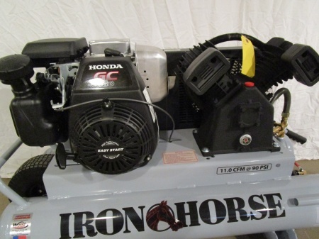lot 57 image: Iron Horse Job Site 10 Gallon Twin Tank Air Compressor