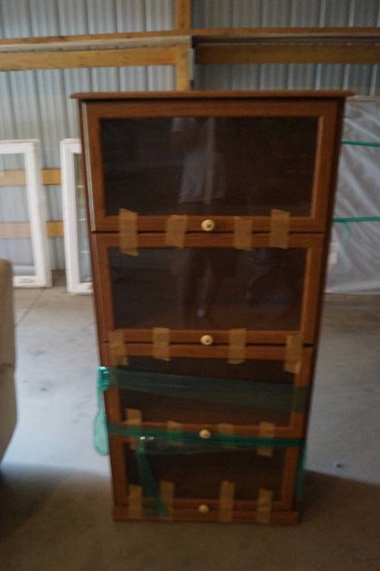 lot 25 image: Book Shelf With Glass Doors