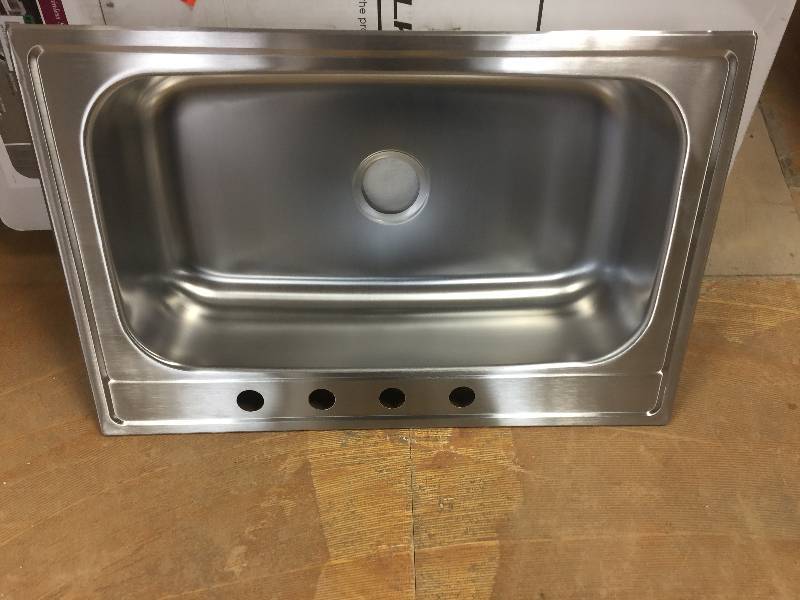 lot 15 image: Elkay 20 Gauge Stainless Steel 8 14 Deep Single Bowl Sink