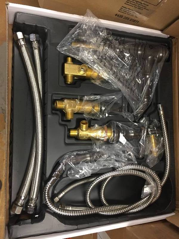 lot 22 image: Pegasus 879-0096 Bamboo Series Roman Tub Faucet with Hand Shower, Heritage Bronze  open box never used