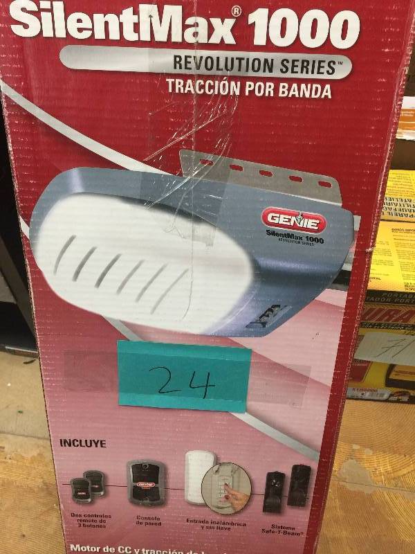 lot 24 image: Genie SilentMax 1000 34 HP DC Motor Belt Drive Garage Door Opener, Revolution. Model # 3042-TKV. New