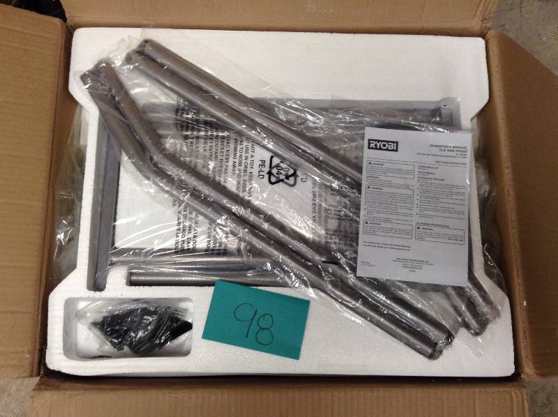 lot 98 image: Ryobi 7 in. Tile Saw with Stand Never used