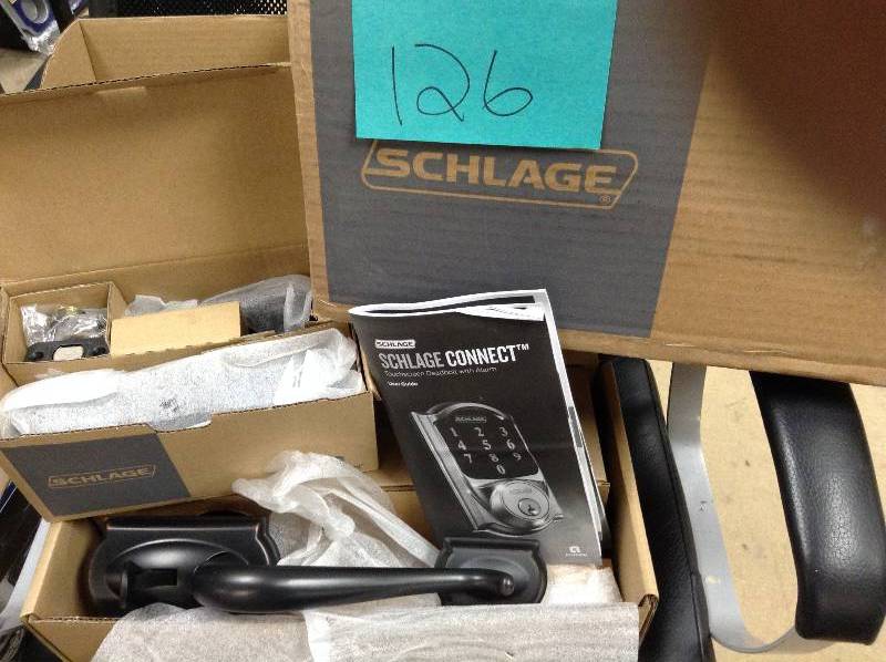 lot 126 image: Schlage FE469NX ACC 716 CAM LH Touchscreen Deadbolt with Z-Wave Technology New