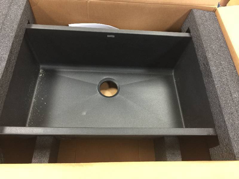 lot 17 image: Blanco Precis Undermount Granite Composite 32 in. 0-Hole Super Single Basin Kitchen Sink in Cafe Brown-440147  open box never used