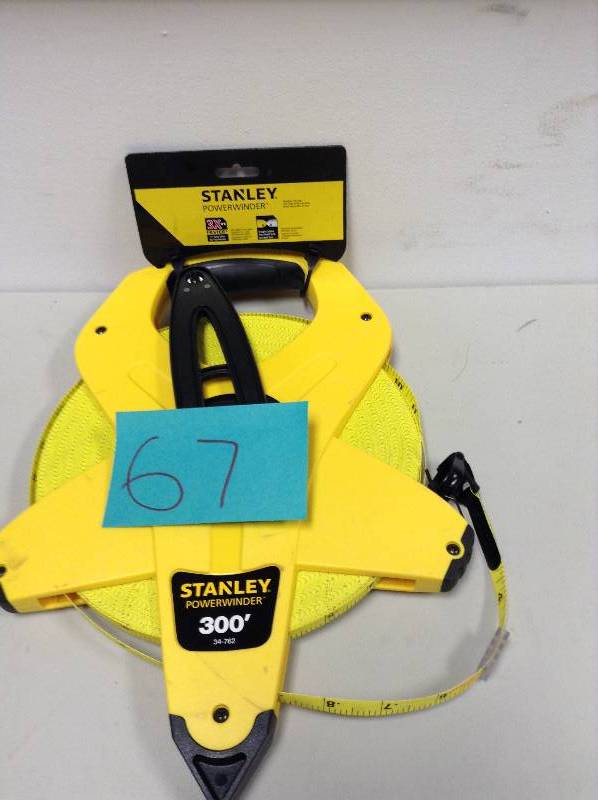 lot 67 image: Stanley Hand Tools 34-760 100 PowerWinder Open Reel Long Measure Tape New