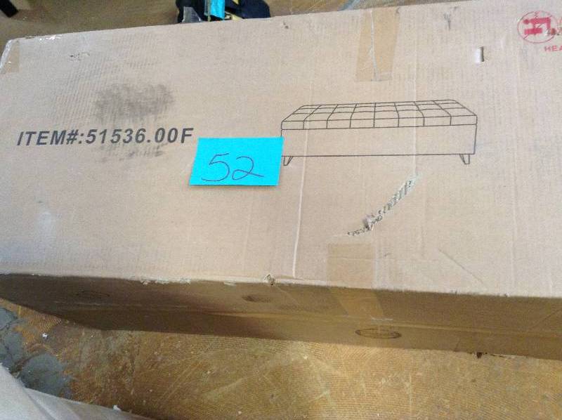 lot 52 image: Fabric Storage Ottoman Bench