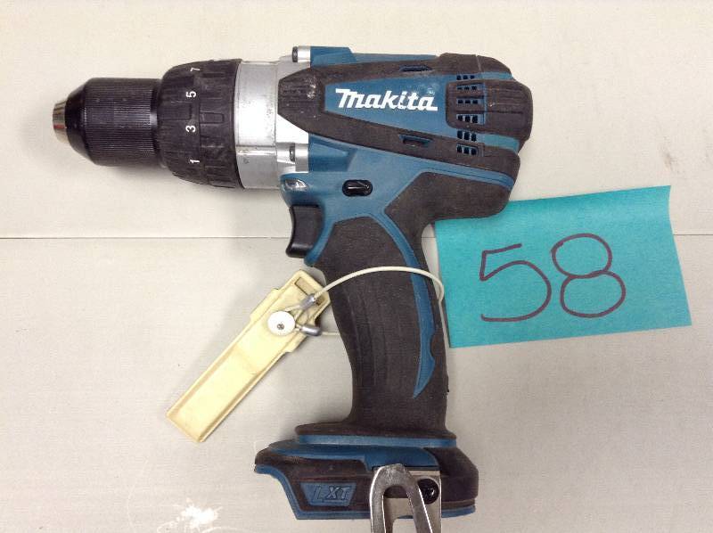 lot 58 image: Makita LXPH03  BHP454 Hammer Driver Drill 18V Cordless  missing handle tool only