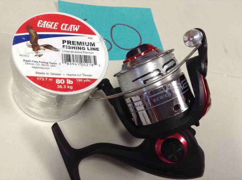 lot 60 image: Ready 2 Fish performance series fishing Rod and 1 roll of Eagle Premium Fishing Line 190 yds - 80 Lb