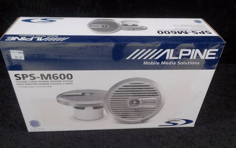lot 19 image: Alpine SPS-M600 Coaxial 2-Way Marine Speaker System