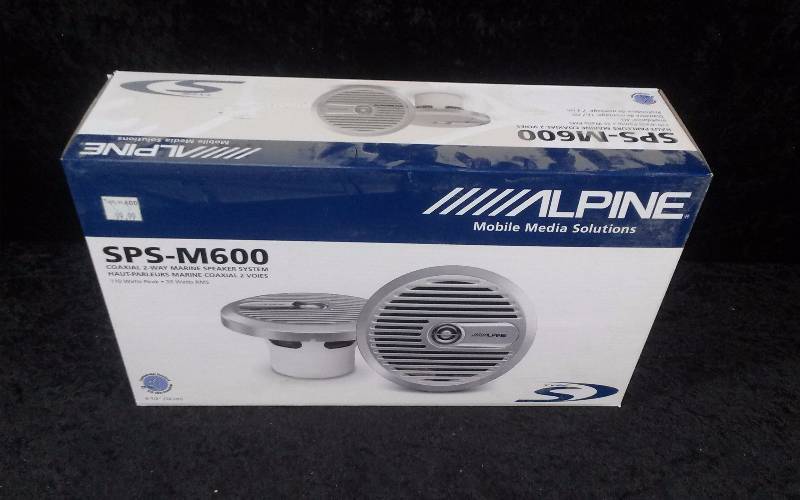 lot 20 image: Alpine SPS-M600 Coaxial 2-Way Marine Speaker System