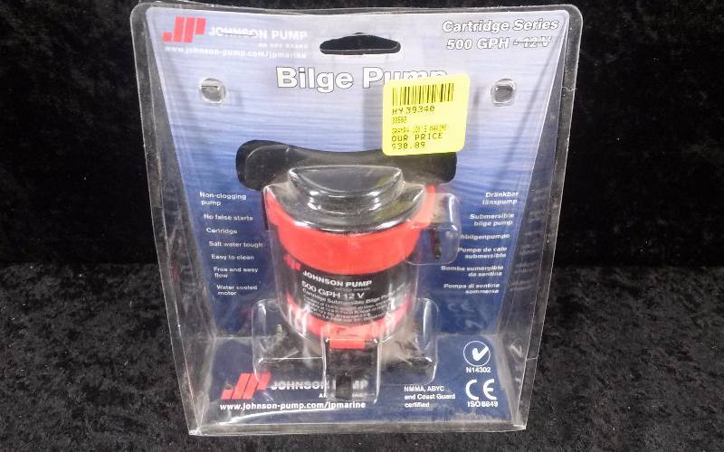 lot 36 image: Johnson Pump Cartridge Aerator & Bilge Pump, Cartridge Series, 500GPH, 12v