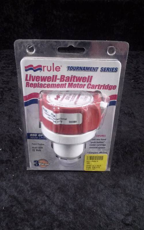 lot 46 image: Rule Tournament Series LivewellBaitwell Replace Motor Cartridge 800 GPH, 12v