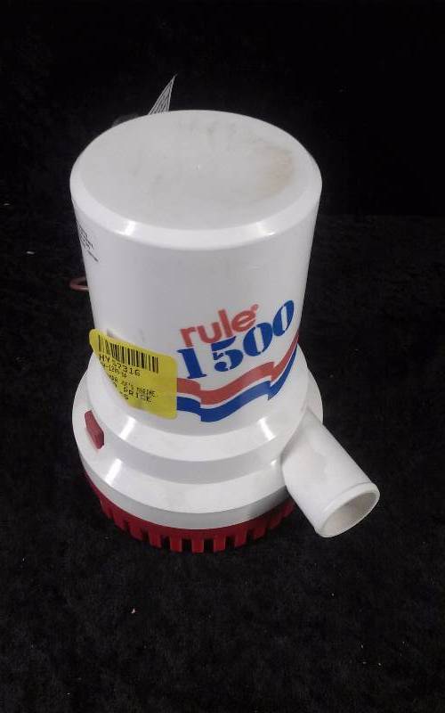 lot 52 image: Rule Bilge Pump, 1500GPH, 12v, Model 023