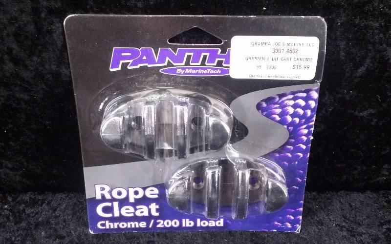 lot 66 image: Panther Rope Cleat, Chrome, 200lb Load, PN 55-8200