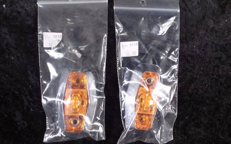 lot 129 image: Lot - (2) LED Mini Amber Marker Light, Chrome Cover