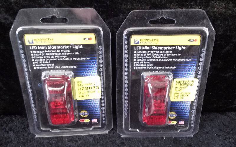 lot 130 image: Lot - (2) Innovative Lighting LED Mini Sidemarker Light, Waterproof, PN 204-4482-7