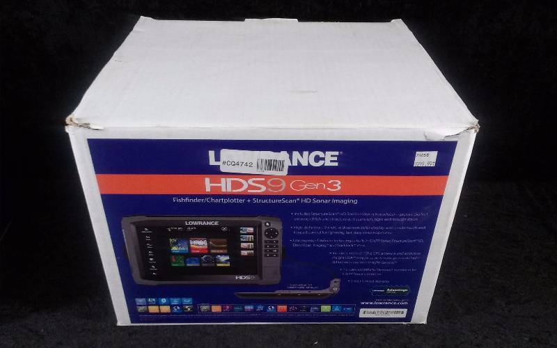 lot 210 image: Lowrance HDS9 Gen 3 Fishfinder, Chartplotter, Structure Scan, HD Sonar Imaging - NEW