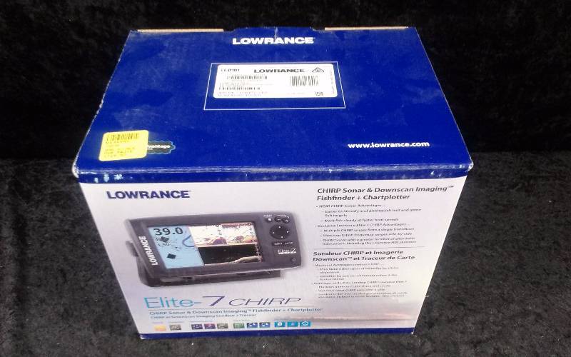 lot 213 image: Lowrance Elite 7 CHIRP Sonar & DownScan Imaging FishFinder, Chartplotter, 7 Color Display