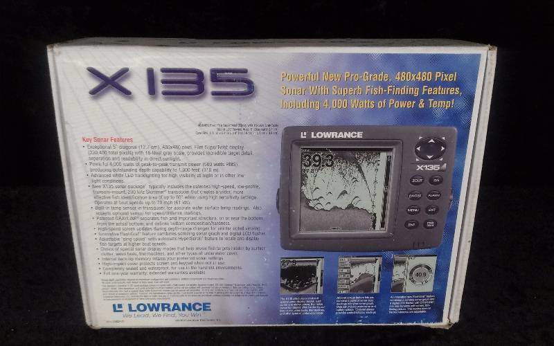 lot 214 image: Lowrance X135 Fishfinder, 5 Display, 16 Level Gray Scale Sonar