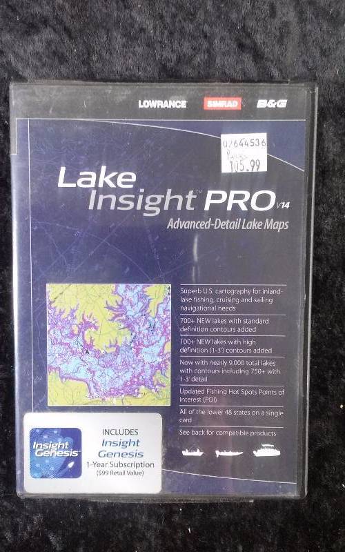 lot 229 image: Lowrance Lake Insight Pro v.14SD Card