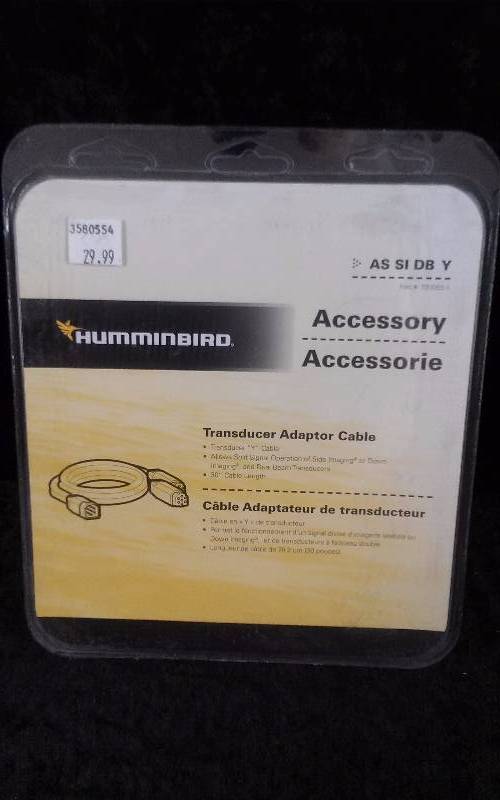 lot 289 image: Hummingbird Transducer Adapter Cable, 30FT, AS SI DB Y, PN 720055-1