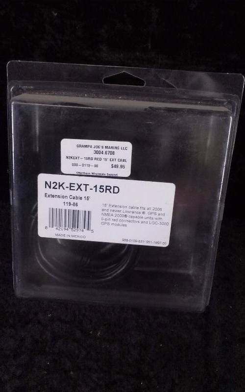lot 388 image: Lowrance Extension Cable, 15FT, N2K-EXT-15RD, PN 119-86
