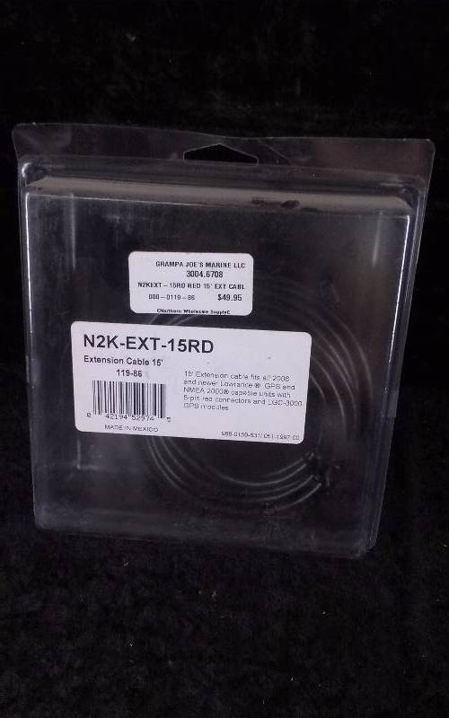 lot 389 image: Lowrance Extension Cable, 15FT, N2K-EXT-15RD, PN 119-86