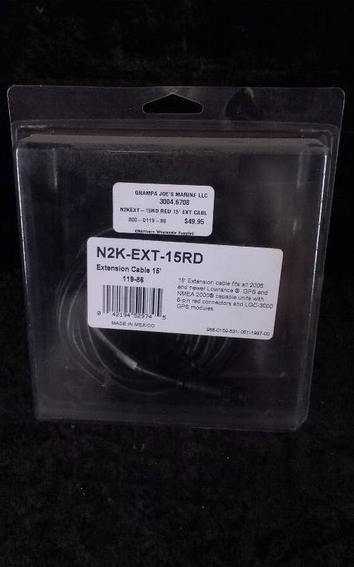 lot 390 image: Lowrance Extension Cable, 15FT, N2K-EXT-15RD, PN 119-86