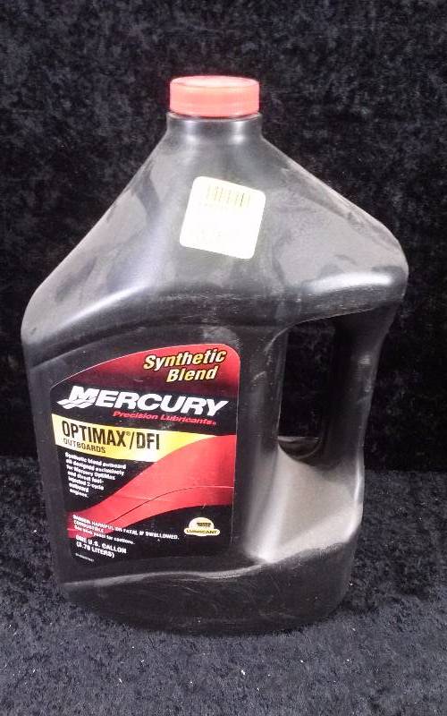 lot 448 image: OIL - Mercury OptiMaxDFI Outboard Synthetic Blend, 1 Gallon