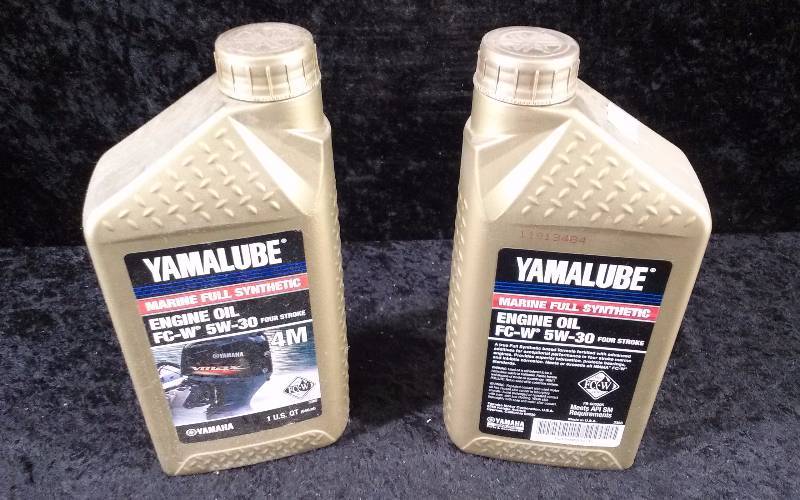 lot 481 image: OIL - (2) Yamalube Marine Synthetic Engine Oil, 4-Stroke, 4M, FC-W, 5W-30, 1qteach