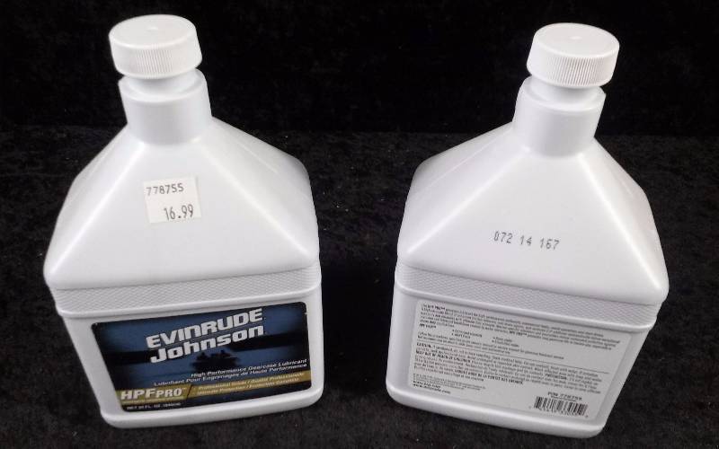 lot 486 image: OIL - (2) Evinrude High Performance Gearcase Lubricant, HPFPRO, 1qteach