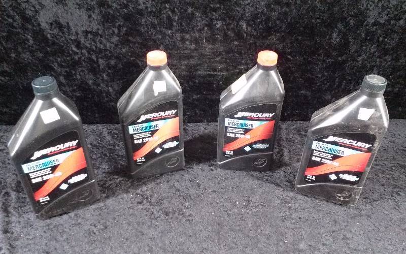 lot 489 image: OIL - (4) Mercury Mercruiser Engine Oil, SAE 25W-40, 1qteach