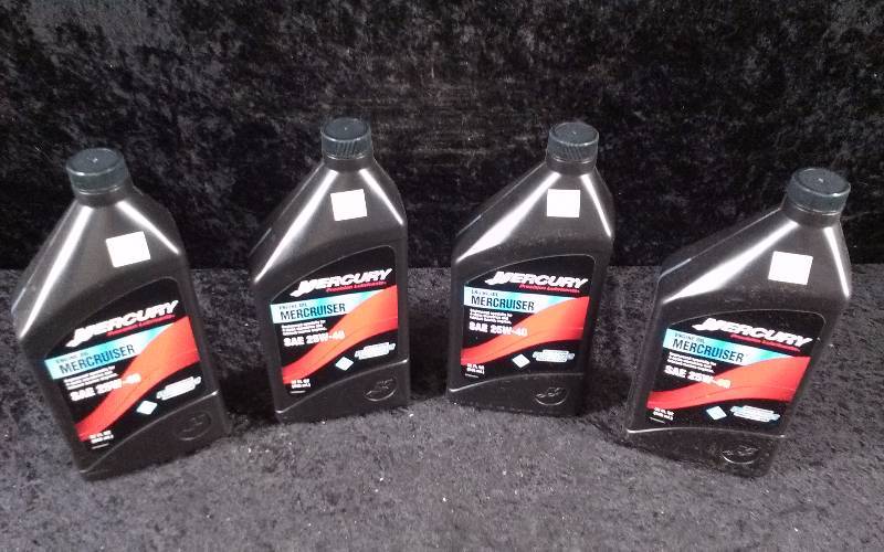 lot 490 image: OIL - (4) Mercury Mercruiser Engine Oil, SAE 25W-40, 1qteach