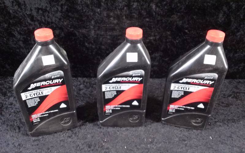 lot 492 image: OIL - (3) Mercury Premium Plus Outboard Oil, 2-Cycle, 1qteach