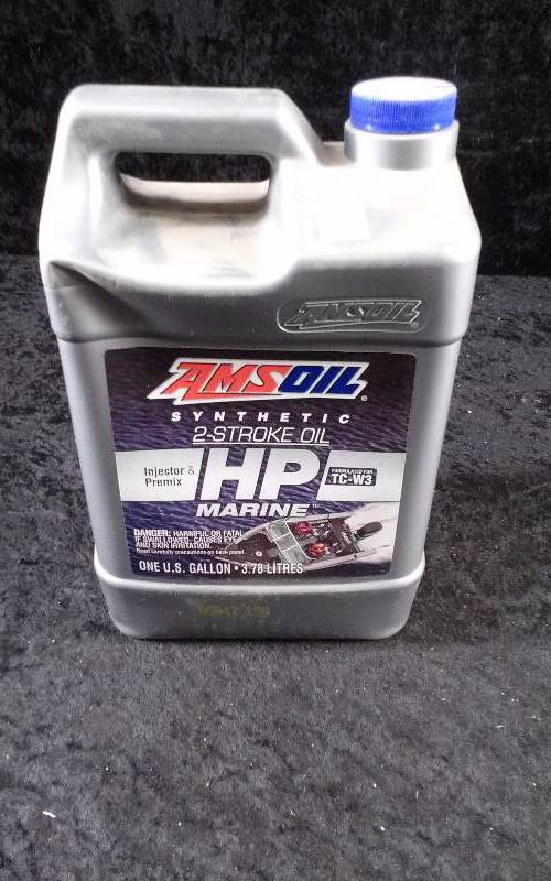 lot 573 image: OIL - AMSOIL HP Marine, 2-Stroke, TC-W3, 1 Gallon