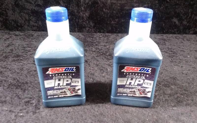 lot 576 image: OIL - (2) AMSOIL HP Marine, 2-Stroke, TC-W3, 1qteach