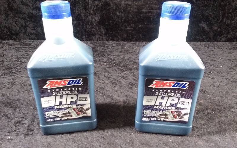 lot 577 image: OIL - (2) AMSOIL HP Marine, 2-Stroke, TC-W3, 1qteach