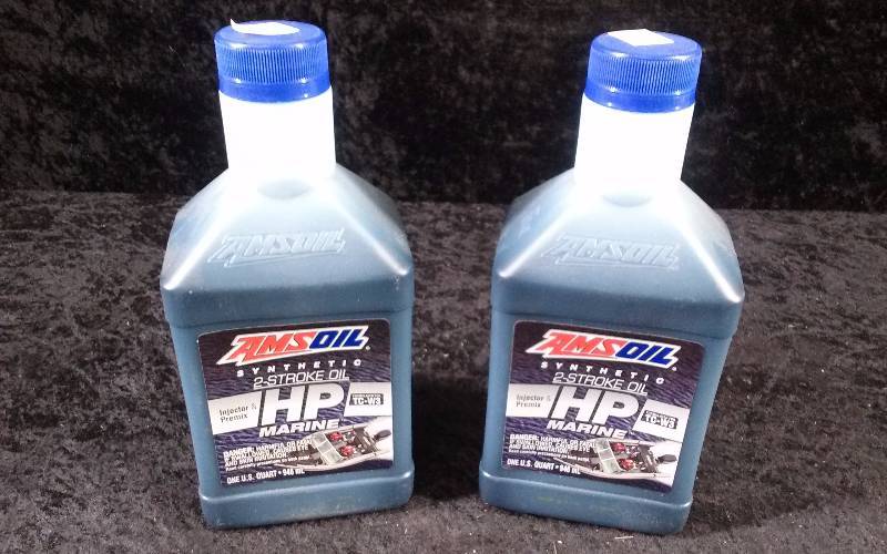 lot 578 image: OIL - (2) AMSOIL HP Marine, 2-Stroke, TC-W3, 1qteach
