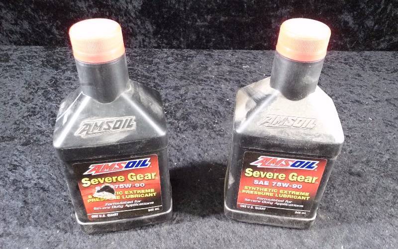 lot 582 image: OIL - (2) AMSOIL Severe Gear Extreme Pressure Lubricant, SAE 75W-90, 1qteach