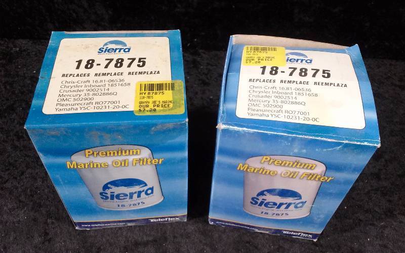 lot 644 image: FILTER - (2) Sierra Premium Marine Oil Filter, PN 18-7875