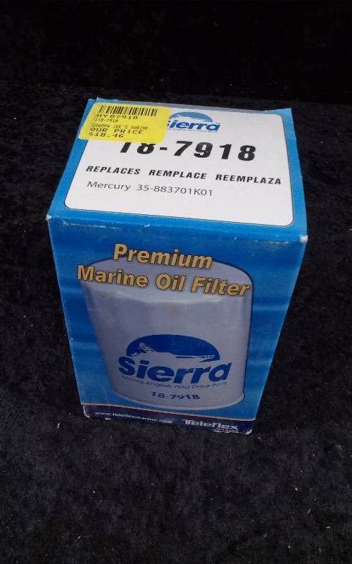lot 649 image: FILTER - (1) Sierra Premium Marine Oil Filter, PN 18-7918