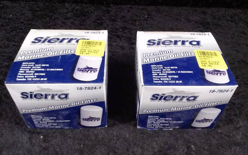 lot 651 image: FILTER - (2) Sierra Premium Marine Oil Filter, PN 18-7824-1