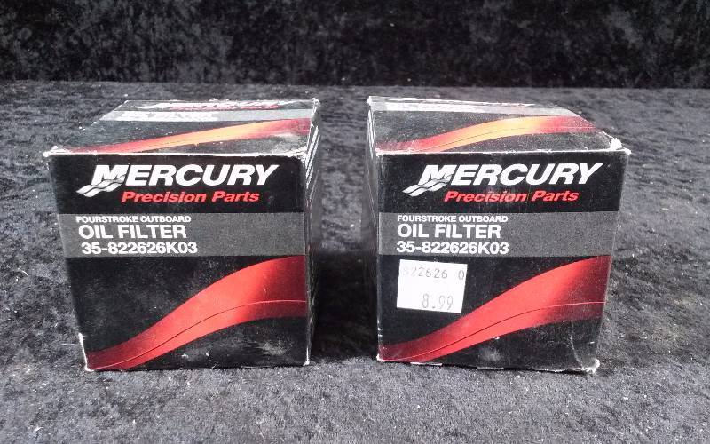 lot 660 image: FILTER - (2) Mercury 4-Stroke Outboard Oil Filter, PN 35-822626K03