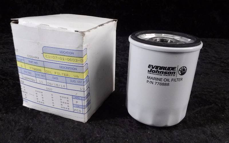 lot 663 image: FILTER - (2) Evinrude Marine Oil Filter, PN 778888