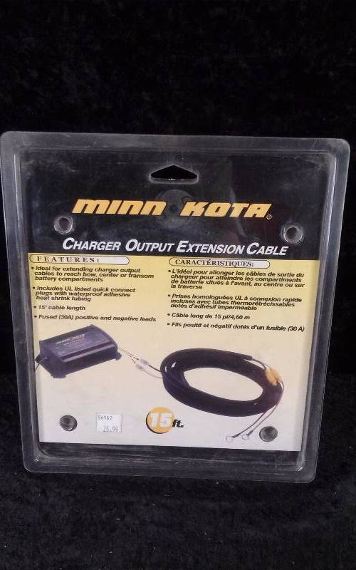 lot 803 image: MinnKota Charger Output Extension Cable, 15FT, MK-EC15, PN 1820089