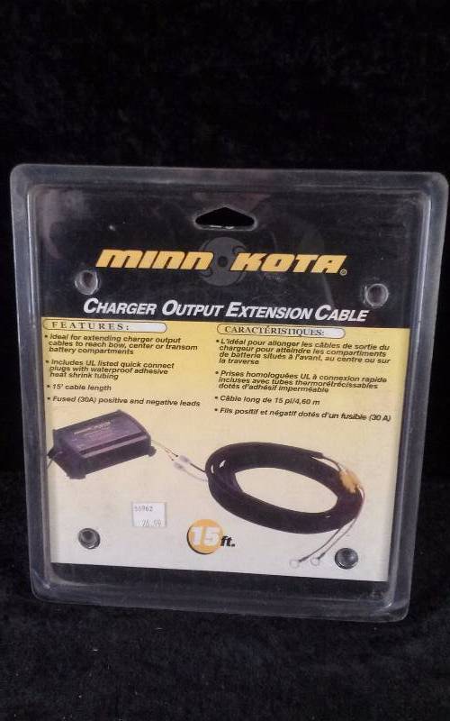 lot 804 image: MinnKota Charger Output Extension Cable, 15FT, MK-EC15, PN 1820089