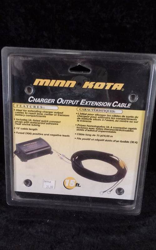lot 805 image: MinnKota Charger Output Extension Cable, 15FT, MK-EC15, PN 1820089