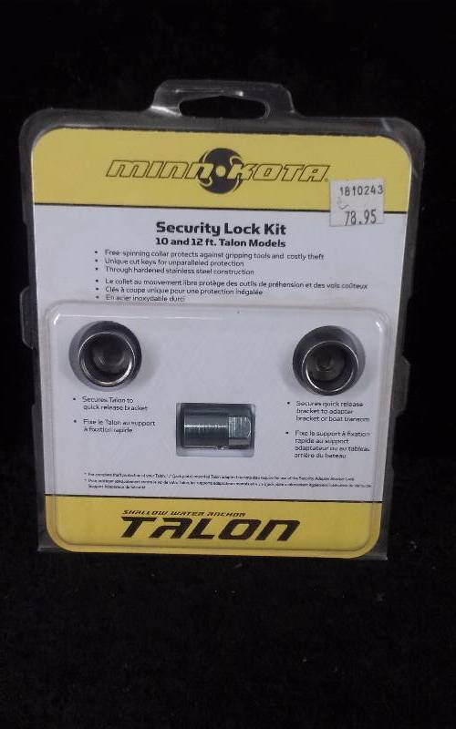 lot 813 image: MinnKota Security Lock Kit, 10 & 12FT Talon Models, PN 1810243