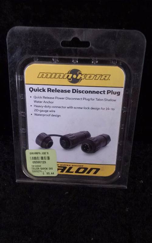 lot 818 image: MinnKota Quick Release Disconnect Plug, PN 1810240