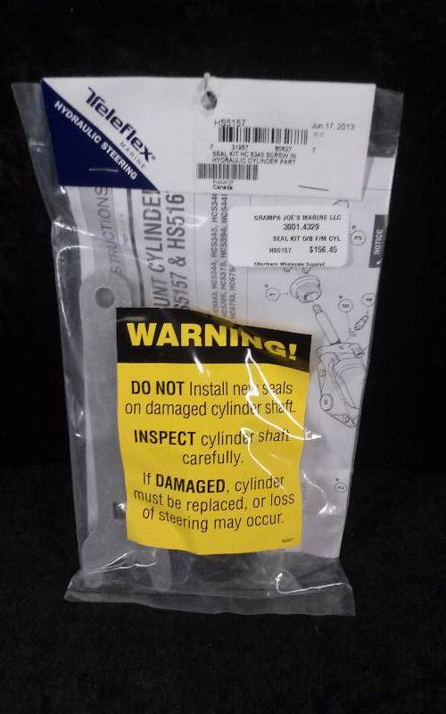 lot 917 image: Teleflex Hydraulic Steering Front Mount Cylinder Seal Kit, PN HS5157